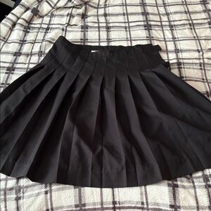 Classic Black Pleated Skater Skirt
